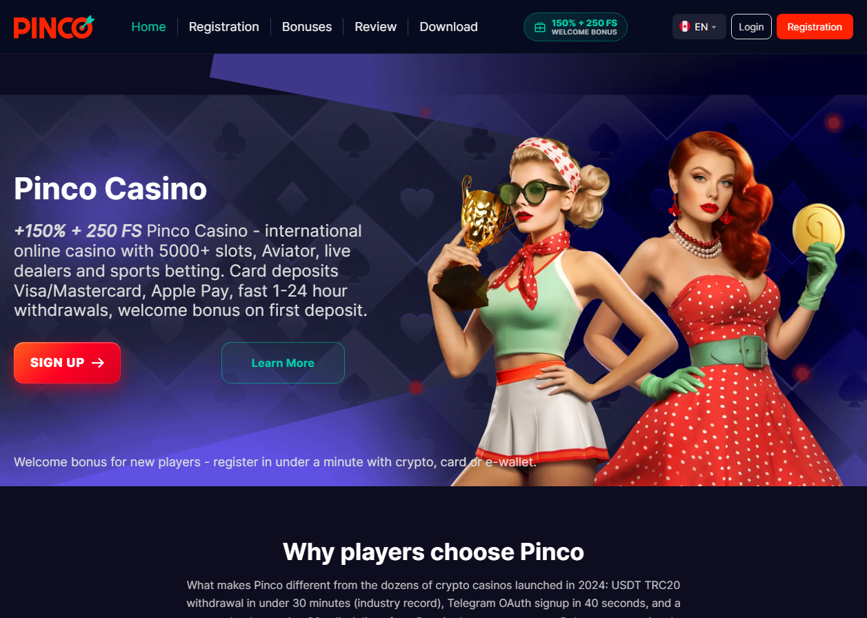 Pinco overview catalogue and account controls on Pinco Scope